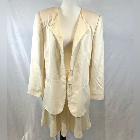 Vintage Spiegel ivory skirt and jacket suit set size 12 - Picture 5 of 7